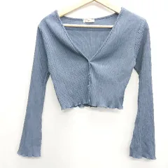 ◇ mystic ミスティック 長袖 カーディガン サイズF ブルー レディース E  【1408220042968】