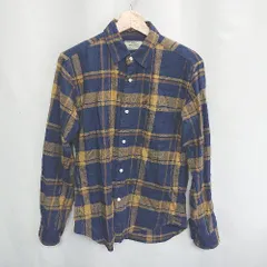 ◇ JOURNAL STANDARD relume チェック柄 長袖 シャツ サイズS ブルー マスタード メンズ E  【1408220043361】
