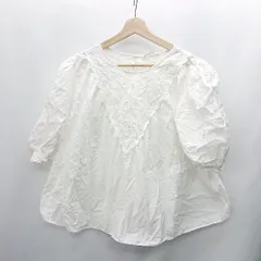 ◇ ◎●未使用● ⊂ H＆M レース 半袖 ブラウス サイズM ホワイト レディース E  【1408220050758】