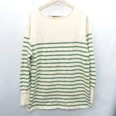 ◇ Kastane カスタネ ボーダー 長袖 Tシャツ サイズF ベージュ系 レディース E  【1408220051410】