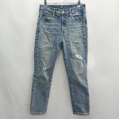 ◇ Θ GAP ギャップ ダメージ加工 ストレートデニムパンツ サイズ2 ライトブルー レディース E  【1408220052943】