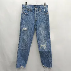 ◇ Θ GAP ギャップ ダメージ加工 ストレートデニムパンツ サイズ26 ライトブルー レディース E  【1408220052936】