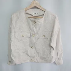 ◇ natural couture ナチュラルクチュール 長袖 ノーカラージャケット サイズF ベージュ レディース E  【1408220054237】のサムネイル