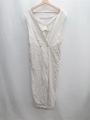 ◇ CLASSICAL ELF リネン使用　コットン素材 ノースリーブ マキシ ワンピース サイズM ベージュ レディース E  【1408220057504】