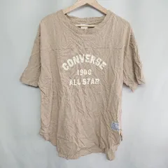 ◇ CONVERSE コンバース 正面ロゴ　コットン100% 半袖 Tシャツ サイズM ブラウン メンズ E  【1408220062973】