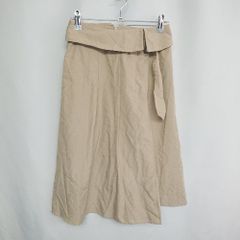 ◇ BEAMS HEART ビームス ハート ベルト付き ひざ丈 タイト スカート サイズS ベージュ レディース E  【1408220063994】