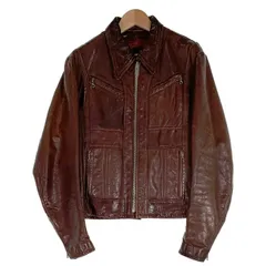 70's~ Schott ショット レザーライダースジャケット ブラウン 襟付 ボアライナー付 USA製 Size 42