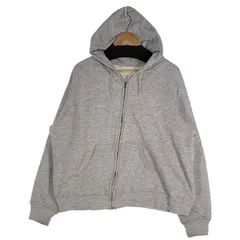 70-80's ブランド不明 ダブルフェイス ジップアップパーカー グレー 内サーマル アルミYKK片爪 短丈 Size XL 相当