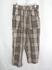 ◇ CORISCO チェック柄 ワイドパンツ サイズM ベージュ ブラウン メンズ E  【1408220064328】