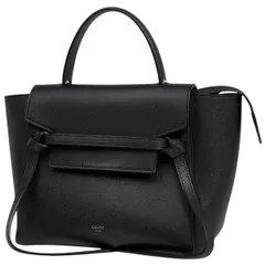 セリーヌ CELINE マイクロ ベルトバッグ 2WAY ショルダーバッグ ハンドバッグ レザー ブラック レディース 【中古】