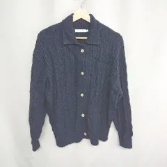 ◇ AMERICAN HOLIC アメリカン ホリック ニット素材　コットン100% 長袖 カーディガン サイズM ネイビー系 レディース E  【1408220065479】
