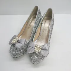 ◇ ◎ her cheek グリッター パンプス サイズM シルバー レディース E  【1408220065295】