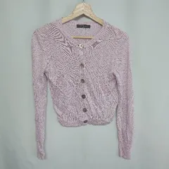 ◇ MICHEL KLEIN ミッシェル クラン 長袖 ニットカーディガン サイズ38 ピンク系 レディース E  【1408220065196】