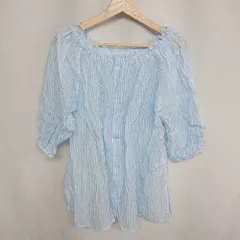 ◇ CIAOPANIC TYPY チャオパニックティピー ストライプ 五分袖 ブラウス サイズF ブルー系 レディース E  【1408220065691】