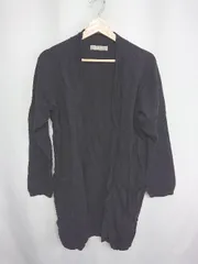 ◇ nano universe ナノ ユニバース 長袖 ロングカーディガン サイズS ブラック レディース E  【1408220065639】