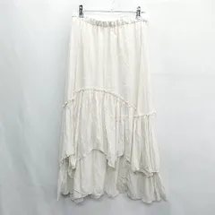 ◇ ⊂ Heather ヘザー ウエストゴム ロング ティアード スカート サイズL オフホワイト レディース E  【1409100003314】