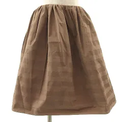 ソニア ソニアリキエル SONIA SONIA RYKIEL スカート ギャザースカート ひざ丈 ボーダー ブラウン 茶 38