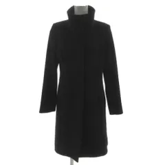 インディヴィ INDIVI コート スタンドカラー 起毛 カシミヤ混 ブラック 黒 38