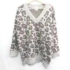◇ ⊇ vis-`a-vis ビサビ 豹柄 長袖 Vネックセーター サイズＦ ブラウン系 レディース E  【1409100003369】