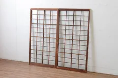 大阪引取限定　建具　レトロ建具　昭和建具　ビンテージ建具　昭和ガラス　店舗計器 ダイヤガラス 透明ガラス 2種ガラスの引戸 建具レトロ 日本家屋 和骨董