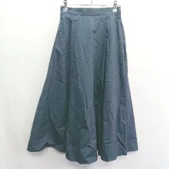 ◇ Θ flower フラワー ロング フレア スカート サイズF ネイビー系 レディース E  【1409100005073】