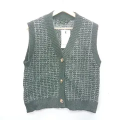 ◇ ◎●未使用● ⊇ DAY CLOSET デイ クローゼット 総柄 ニットベスト サイズ表記なし ブラック ホワイト レディース E  【1409100005936】