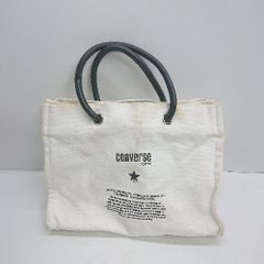 ◇ Θ CONVERSE コンバース ロゴプリント ハンドバッグ ホワイト系 レディース E 【1409100023213】