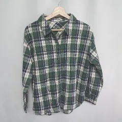 ◇ ⊇ chocol raffine ショコラフィネ チェック柄 長袖 シャツ サイズF グリーン系 レディース E  【1409100024050】