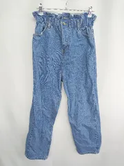 ◇ Θ ap retro ウエストフリル ワイドデニムパンツ サイズM ライトブルー レディース E  【1409100024678】