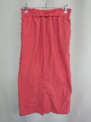 ◇ ⊇ SM２ サマンサ モスモス ウエストゴム　リネン素材 マキシ フレアー スカート サイズL オレンジ レディース E  【1409100025200】