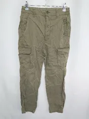 ◇ ⊂ green label relaxing グリーンレーベル リラクシング コットン系 ストレートパンツ サイズM カーキ レディース E  【1409100026450】