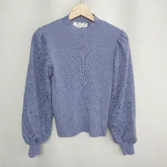 ◇ ⊇ ROPE PICNIC ロペピクニック 腕部分シアー 長袖 ブラウス サイズM ブルー レディース E  【1409100026115】