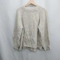 ■ ⊇ GLOBAL WORK グローバルワーク ハイネック 長袖 ニット セーター サイズL ベージュ レディース E  【1409240010678】
