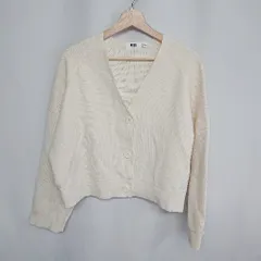 ◇ ⊇ UNIQLO ユニクロ 長袖 ニットカーディガン サイズL オフホワイト レディース E  【1409100026542】