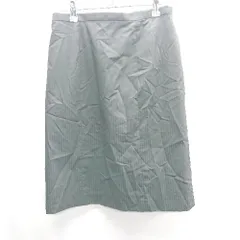 ◇ ⊂ COMME CA ISM コムサイズム ストライプ ひざ丈 タイト スカート サイズ11 ブラック レディース E  【1409240033219】