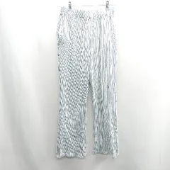 ◇ ⊂ niko and … ニコアンド ストライプ柄 ウエストゴム イージーパンツ サイズL ブルー ホワイト レディース E  【1409240035787】