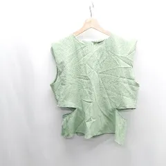 ◇ ⊂ ZARA ザラ 背中開き ノースリーブ カットソー サイズ L グリーン系 レディース E  【1409240035527】