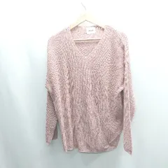 ◇ ⊇ ACYM Ｖネック 長袖 ニット セーター サイズF ピンク レディース E  【1409240035480】