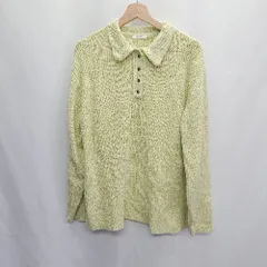 ◇ ⊇ LOWRYS FARM ローリーズファーム ハーフボタン 長袖 ニットトップス サイズF ライムグリーン レディース E  【1409240049470】