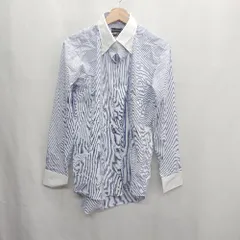 ◇ ⊂ PSFA パーフェクトスーツファクトリー ストライプ柄　コットン系 長袖 シャツ サイズM ブルー系 レディース E  【1409240056683】