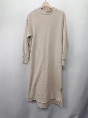 ◇ ⊇ chocol raffine robe　ショコラフィネローブ コットン使用 長袖 膝丈 ワンピース サイズM ベージュ レディース E  【1409240055563】