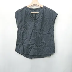 ◇ ⊂ ◎ Simplicite シンプリシテェ コットン100％ ノースリーブ シャツ ブラウス サイズ表記なし ネイビー レディース E  【1409240054733】のサムネイル