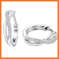 【新品】 Naniwaai ピアス レディース 人気 最高級ジルコニア ピアス 金属アレルギー対応 ツイスト フープピアス リング シルバー925 ピアス 18金 ブラチラメッキ シンプル おしゃれ ピアス アクセサリー プレゼント お誕生日 ホワイトデー 1