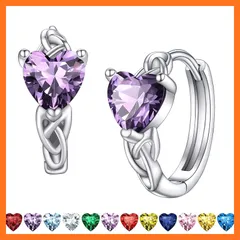 【新品】 Bestyle フープピアス レディース シルバー925 金属アレルギー対応 リングピアス ジルコニア 中折れ 小ぶり 誕生石 透かし唐草 レディースピアス シンプル 誕生石 可愛い 小さめ 1