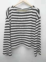 ◇ ⊇ H&M エイチアンドエム ボーダー柄　ショート丈 長袖 ニット サイズ表記なし ブラック レディース P  【1409250009174】