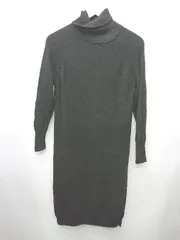 ◇ ⊇ MUJI 無印良品 タートルネック　コットン　ウール 長袖 膝下丈 ニット　ワンピース サイズXS ブラック レディース P  【1409250008955】