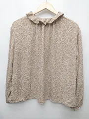 ◇ Θ　Φ ehka sopo　エヘカソポ 花柄 長袖 ブラウス カットソー サイズF モカ レディース P  【1409250008931】