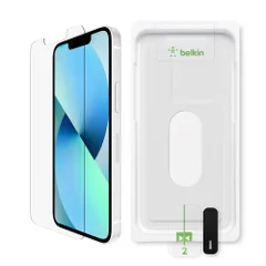 【新着商品】Belkin iPhone 13 mini 用 保護ガラスフィルム 強化ガラス 日本AGC旭硝子製 抗菌 0.33mm 簡単取付キット付き OVA068zz