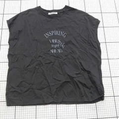 ◇ ⊂ 【ビューティ＆ユース BEAUTY&YOUTH】ロゴプリント ノースリーブTシャツ ブラック系 Lサイズ レディース E  【1509190043846】