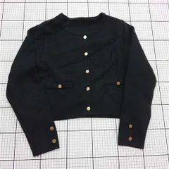 ◇ ⊇ 【 BLUE EAST】3-6310 ゴールドボタン ニットカーディガン ブラック系 レディース BLサイズ レディース E  【1509190048056】